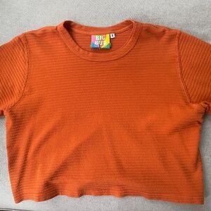 Big Bud Press burnt orange honeycomb crop, size S